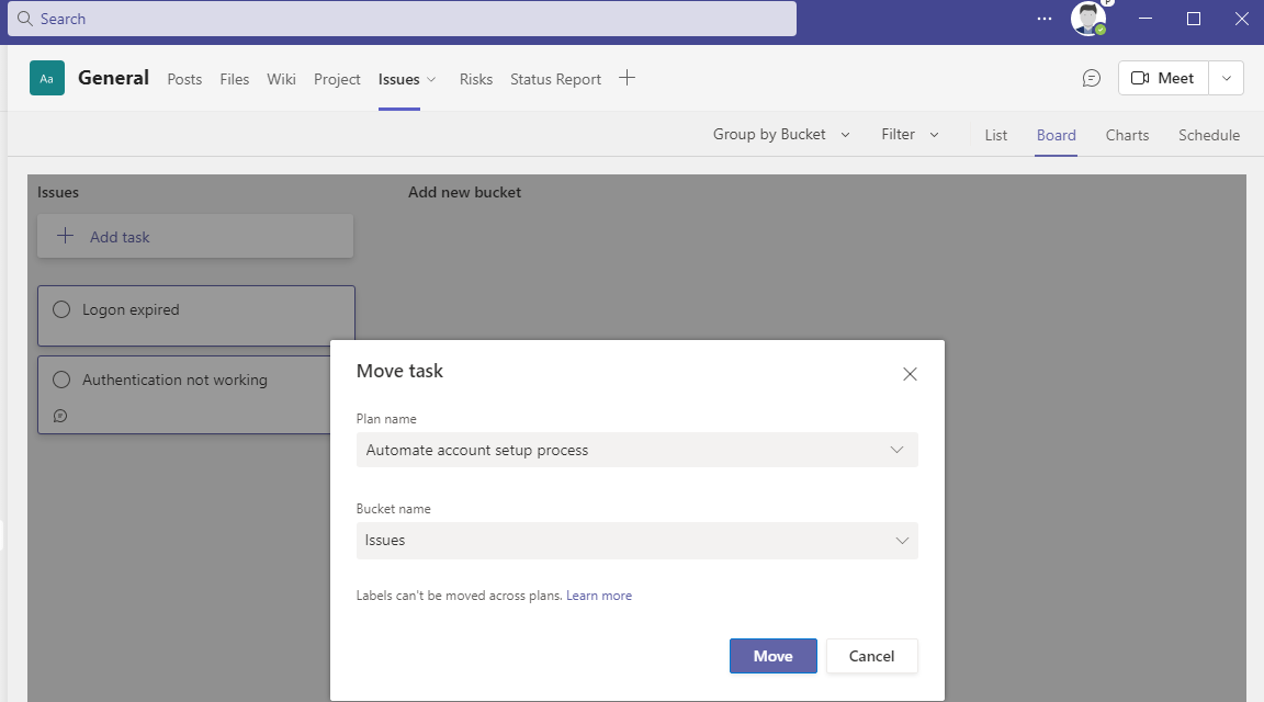 Aufgaben/Tasks zwischen Microsoft Planner/Microsoft Teams Plänen verschieben