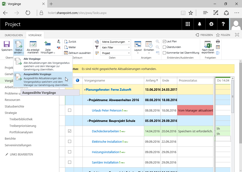 microsoft project online vs project server